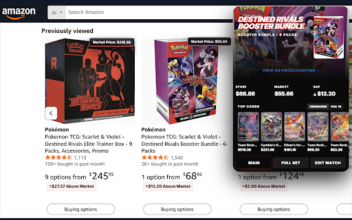 PokeMarkt | Pokemon TCG Live Prices :: Enable on ANY site, and watch market values and top cards for Any Pokemon TCG products while you browse.