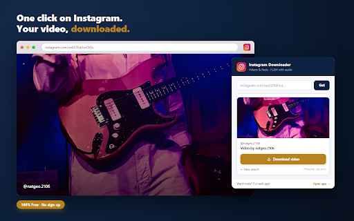 Video Downloader for Instagram :: Download Instagram videos and Reels instantly with a single click. H.264, with audio, no registration required.