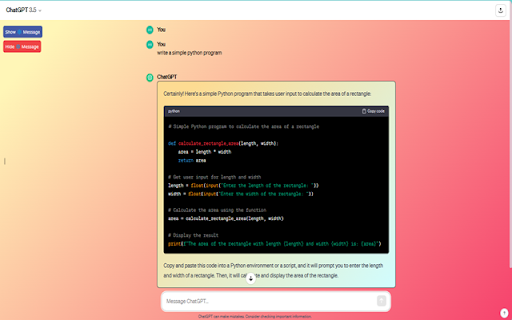 ChatGPT Theme & Hide messages :: This extension allows users to customize the appearance of ChatGPT and hide specific messages for a cleaner user experience.