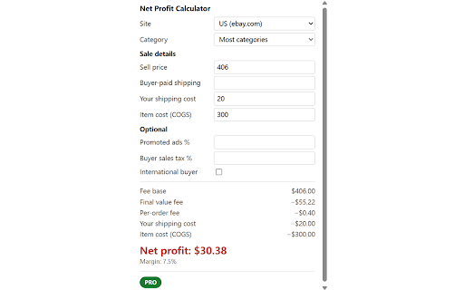 eBay Reseller Toolkit :: Sold-comps, sort-by-sold and a net profit calculator for eBay resellers.