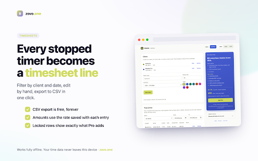 Billable · Time Tracker & Invoices :: Track billable hours per client and watch earnings tick up live. CSV timesheets, PDF invoices. No account.