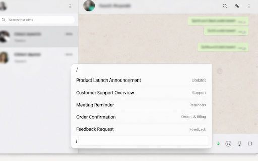 WhatsApp Quick Replies + Variables :: Add quick reply templates with variables and Cloud Sync to WhatsApp Web.