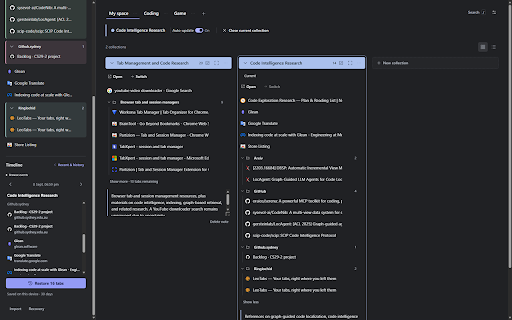 LeoTabs — Tab Manager & Switcher :: Find open pages, put work away, and resume only what you need. Local collections, groups, notes and portable exports.