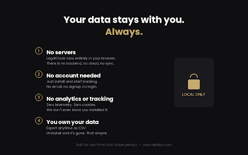 LegalClock – Attorney Time Tracker :: One-click billable hour tracking for attorneys. Track time, see leakage, bill more. Free by Wacmediya.
