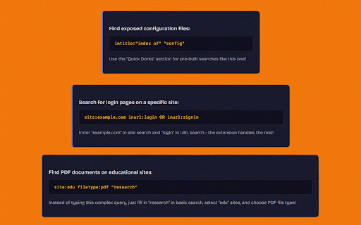 Google Dorks - Made Easy :: Make Google dorking accessible to everyone with an easy-to-use interface for advanced search operators