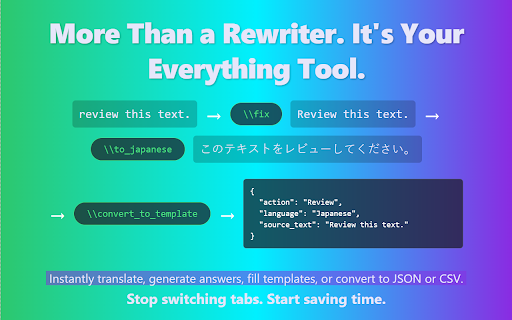 ShortcutAI: AI Transformer & Expander via Keyboard Shortcut or Text Command :: Transform & rewrite text with AI instantly in any input field or page. Trigger by shortcut or hotkey. No clicks, no popups.