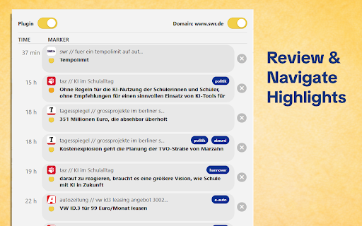 Highlight Text – Hop Highlighter for Long Pages :: Save highlights on webpage, organize them with tags, and jump back instantly using visual scroll markers.