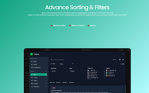 ChatGPT chat Organiser: ChatGPT Folders - Folderly chat :: Folderly chat - Organize your ChatGPT chats into folders for easy access and management.