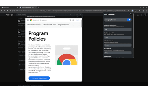 Link Previewer :: Preview links in a popup without leaving your current page