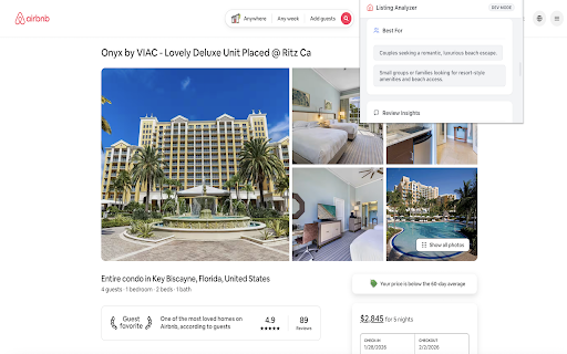 AI Powered Airbnb Listing Analyzer :: AI-generated analysis for any Airbnb listing with one click