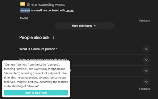 Origin ai :: Enhance your reading experience by analyzing selected words. Get instant access to meanings, etymology, usage examples and synonyms.