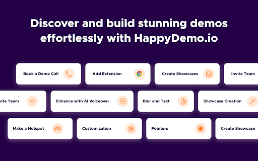 Happydemo.io :: Engage users and boost product understanding with stunning, interactive demos and guides.
