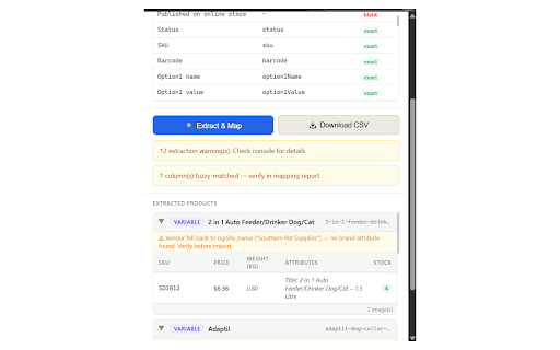WooCommerce to Shopify CSV Exporter :: Export WooCommerce products, variants, inventory, and images to Shopify-ready CSV files.