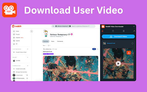 Reddit Video Downloader - Download from Posts, Profiles & Subreddits :: Save Reddit Videos - Bulk download videos from Reddit posts, user profiles, and entire subreddits.