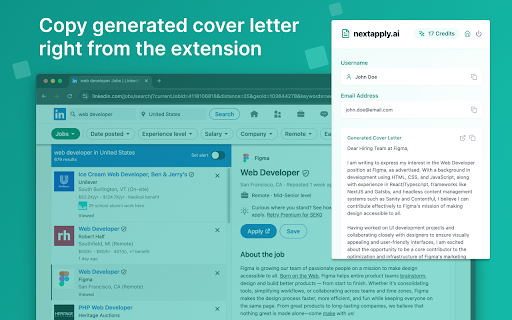 NextApply.ai :: Generate personalized cover letters instantly with AI-powered assistance and increase your chances of landing your dream job.