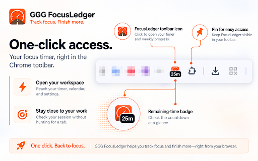 GGG FocusLedger :: Pomodoro focus timer for projects, with flexible work intervals, breaks, calendar statistics, and cross-device sync.