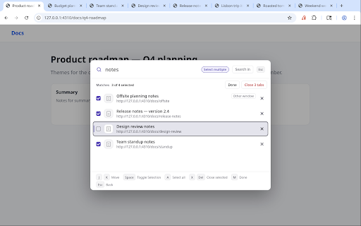 Aaron's Tab Vacuum :: Find tabs fast, sort them your way, and clear duplicates, stale tabs and blank pages. Built for keyboard control.