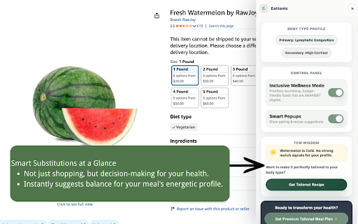 EatTonic :: Shopping companion for food guidance with clearly disclosed affiliate grocery links.