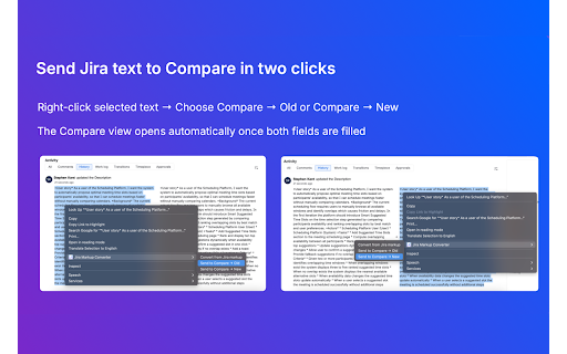 Jira Markup Converter :: Convert Jira markup into clean, readable text or compare two versions of Jira markup side-by-side.
