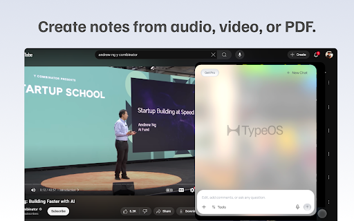 TypeOS: AI in Google Docs, Youtube, and the web :: TypeOS is AI in your Google Docs, Youtube and across the web, to help you learn and work faster.