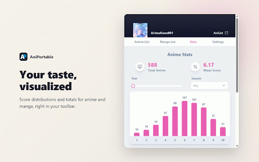AniPortable :: Track and update your AniList anime & manga without leaving your current tab!
