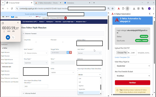 E-Faktur Automation :: Otomatisasikan Proses Kreditkan Pajak Masukan, Sekali Klik Beres Semua