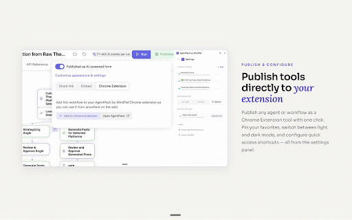 AgentPack by MindPal :: Turn your expertise into AI agents that follow you everywhere on the web.