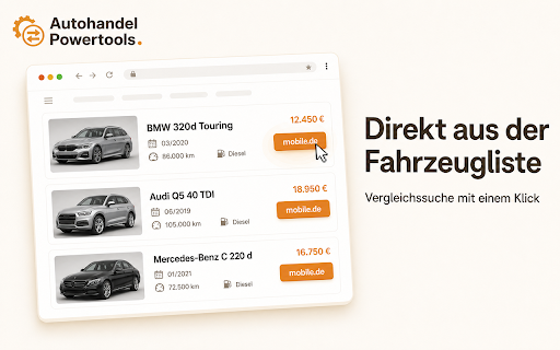 Autohandel Powertools :: Auto1- und Autobid-Fahrzeuge per Klick auf mobile.de vergleichen – mit automatisch übernommenen Suchfiltern.