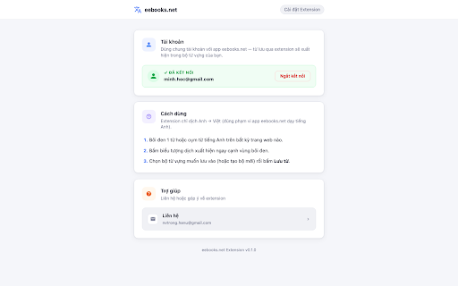 eebooks.net — Dịch & Lưu từ vựng :: Bôi đen từ/cụm từ tiếng Anh trên mọi trang web để dịch nhanh và lưu thẳng vào bộ từ vựng eebooks.net.