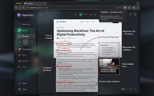 PageSnap - Screenshot & Annotation :: Capture full page or visible area screenshots, annotate them, and export to PNG, JPG, or PDF.