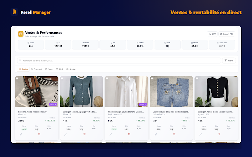 Resell Manager — Sync Vinted :: Synchronise annonces, achats et ventes Vinted avec Resell Manager (lecture seule).