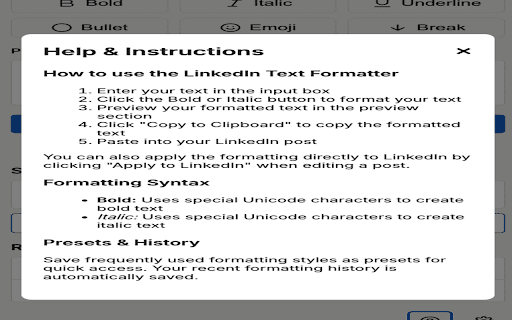 LinkedIn Text Formatter :: Format your LinkedIn posts with bold and italic text