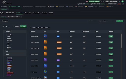 Kit Loot - (OpenLoot Ecosystem Toolkit) :: Big Time, WorldShards, Moonfrost, Shatterpoint, Boss Fighters, The Desolation, KOKODI...