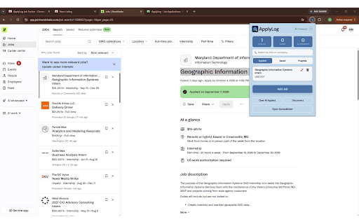 ApplyLog Job Tracker :: Track your job/internship applications and automatically sync them to Google Sheets!