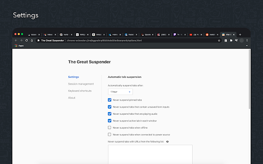 The Great Suspender Reloaded (2025 Safe Edition) :: Make your computer run smoothly by suspending the tabs you aren't using
