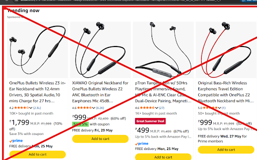 Amazon Sponsored/Ads Blocker :: Hides sponsored ads on Amazon pages while keeping organic content visible.