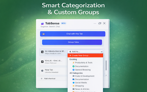 TabSense :: Tab organizer and research assistant.