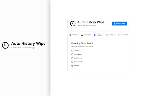 Auto History Wipe :: Auto History Wipe - Auto History Cleaner delete cache, clear cache when starting chrome