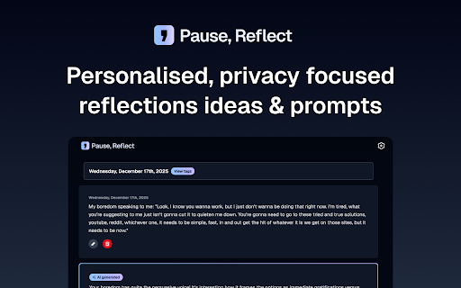 Pause, Reflect :: Add a short pause before your distractions for some time to reflect and check-in with yourself.