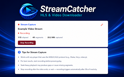 StreamCatcher - HLS & Video Downloader :: Find and download HLS streams and MP4 videos from any website.