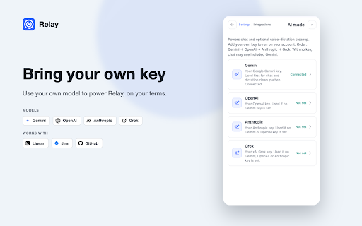 Relay :: Turn page context into editable Linear or Jira tickets.