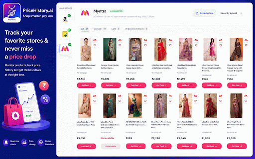 PriceHistory.ai: Price History & Tracker, My Shopping Lens :: Track price history, view trends, and get instant price-drop alerts across major Indian shopping sites.
