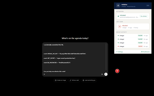 Inhibitor :: Real-time sensitive data detection and compliance monitoring for AI chat platforms.