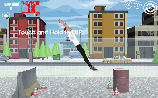 Wacky Flip :: Play Wacky Flip in your browser. Perform flips, master parkour stunts, and land perfect tricks in every level.