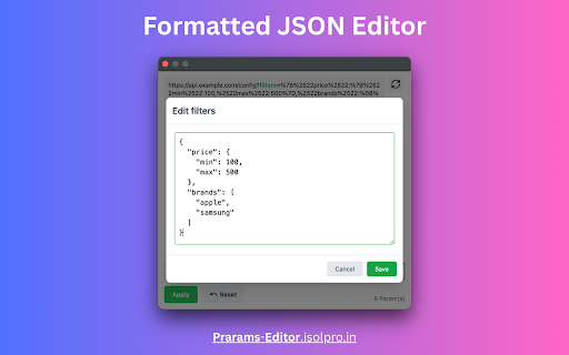 Params Editor :: Edit URL query parameters with smart input types