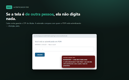 Autenticador PDPJ :: Preenche o código de duas etapas do PDPJ/PJe sozinho, com várias contas e travas contra envio na conta errada.