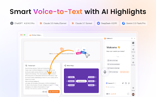 GitMind AI: Mind Map, Summarizer, ChatPDF, Image Editor&Video Toolkit :: One plugin for all your needs. AI chat, image editing, audio & video processing, PDF editing, and mind map generation.