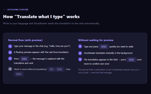 VocaStream: Live Chat & Voice Translator :: Break language barriers in live streams. Translate chat, clone your voice, and broadcast real-time audio translations instantly.