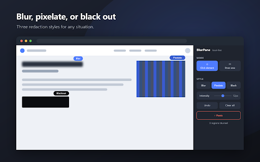 BlurPane :: Blur & hide anything for screen sharing. Click or draw a box to redact sensitive content - 100% local, zero data collection.