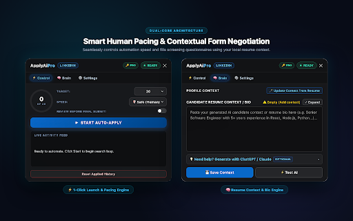ApplyAI Pro :: AI-powered job application assistant with compliance features.